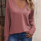 Full Size V-Neck Long Sleeve Top