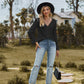 Full Size V-Neck Flounce Sleeve Blouse