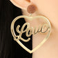 Heart Shape Acrylic Dangle Earrings