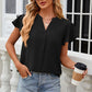 Notched Cap Sleeve T-Shirt