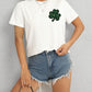 Lucky Clover Round Neck Short Sleeve T-Shirt
