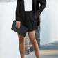 HANNAH MEA Full Size Longline Blazer and Shorts Set with Pockets