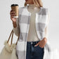Shawnie Sherpa Plaid Open Front Vest Coat