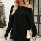 Beauteous Boat Neck Dropped Shoulder Knit Top