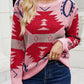 TrendiStyles Printed Round Neck Long Sleeve Sweater 🦋