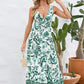 Printed V-Neck Wide Strap Dress