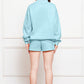 Comfy n' Cozy Half Zip Long Sleeve Sweatshirt and Drawstring Shorts Set