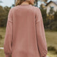 Textured V-Neck Dropped Shoulder T-Shirt