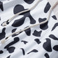 Full Size Animal Cow Print Color Block Hoodie with Pockets