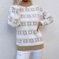 Snowflake Pattern Mock Neck Sweater