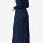 Women's Full Size Valencia Round Neck Empire Waist Pocket Dress