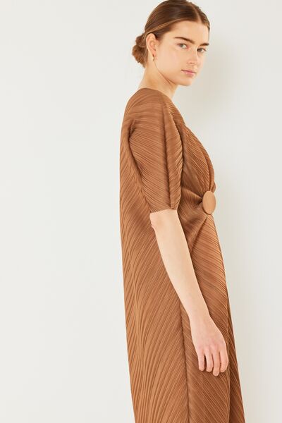 Marina West Swim Pleated Dolman Sleeve Dress *