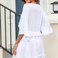 V-Neck Ruffled Mini Dress