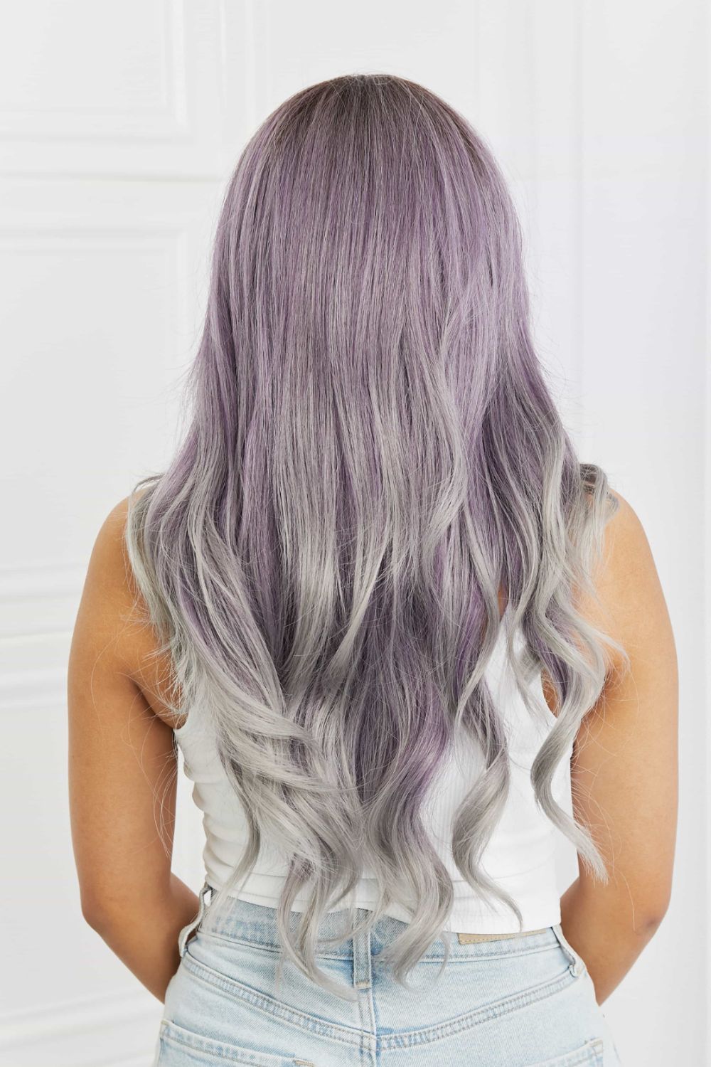 Elegant Wave Full Machine Synthetic Wigs in Purple 26''