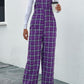 Plaid Straight Leg Overalls