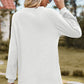 Eyelet Round Neck Long Sleeve T-Shirt