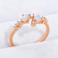 Women's Natural Moonstone and Zircon Open Ring