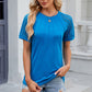 Openwork Round Neck Short Sleeve T-Shirt