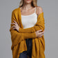 One Size Dolman Sleeve Open Front Ribbed Trim Longline Cardigan