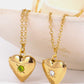 Zircon Heart Shape 14K Gold-Plated Pendant Necklace