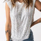 Women's Sequin Round Neck Capped Sleeve Tank