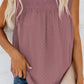 ROSE&THORN Full Size Smocked Tie Back Frill Trim Tank