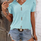 Eyelet V-Neck Petal Sleeve T-Shirt