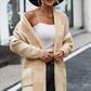 Plaid Dropped Shoulder Cardigan with Pocket