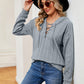Full Size Lace-Up Long Sleeve Hoodie