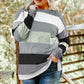 Plus Size Striped Slit Long Sleeve T-Shirt