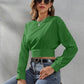 Round Neck Long Sleeve Blouse