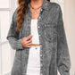 Button Up Dropped Shoulder Denim Top
