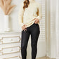 Heimish Cream Full Size Long Sleeve Turtleneck Sweater with Side Slit