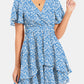 Surplice Neck Flutter Sleeve Dress