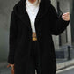 Open Front Ribbed Hooded Coat