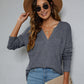 Beauteous Dropped Shoulder High-Low Waffle-Knit Top