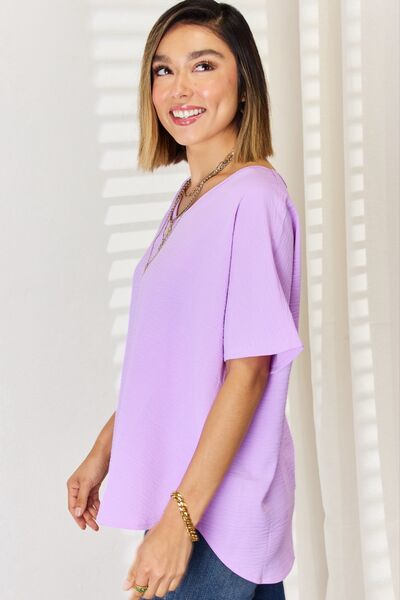 Zenana Texture Short Sleeve T-Shirt *
