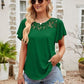 Lace Detail Round Neck Short Sleeve T-Shirt