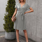 Tied Notched Short Sleeve Dress