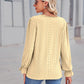 Full Size Eyelet V-Neck Flounce Sleeve Blouse