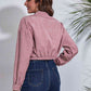 Collared Neck Dropped Shoulder Buttoned Jacket