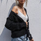 Women's Button-Down Drop Shoulder Rib-Knit Cardigan
