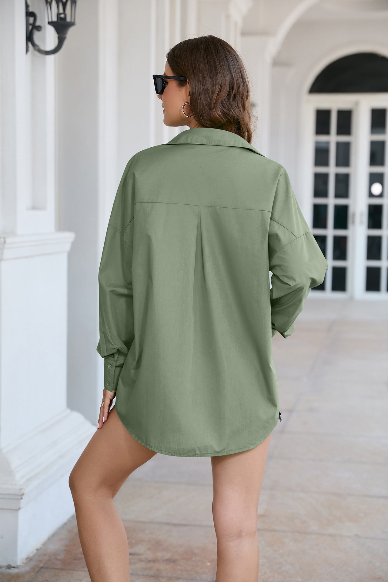 Full Size Dropped Shoulder Longline Shirt