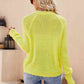 Button Up V-Neck Long Sleeve Cardigan