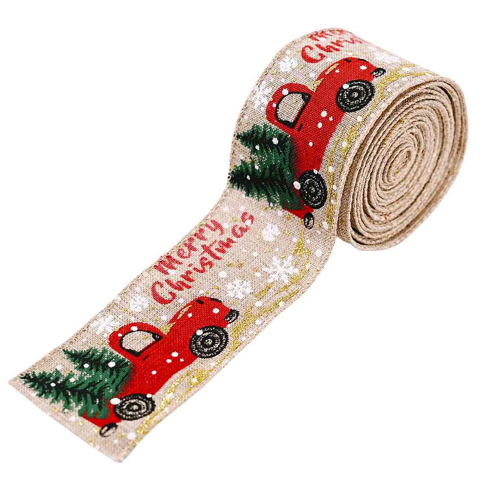 Country Truck Car & Christmas Tree Wrapping Craft Ribbon