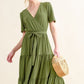 And The Why Soft Short Sleeve Tiered Midi Dress