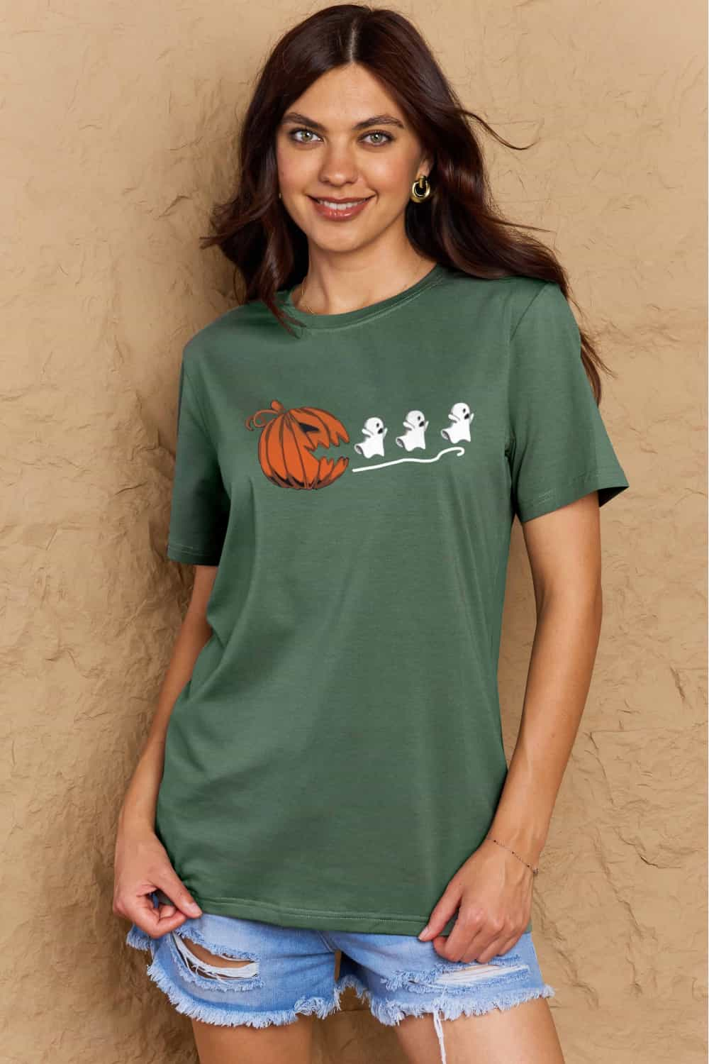 Simply Love Full Size Jack-O'-Lantern Graphic Cotton T-Shirt