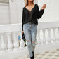 Tie Neck Long Sleeve Semi-Sheer Blouse