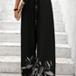 Drawstring High Waist Relax Fit Long Pants