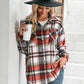 Meet You Outside Plaid Button Down Curved Hem Shacket